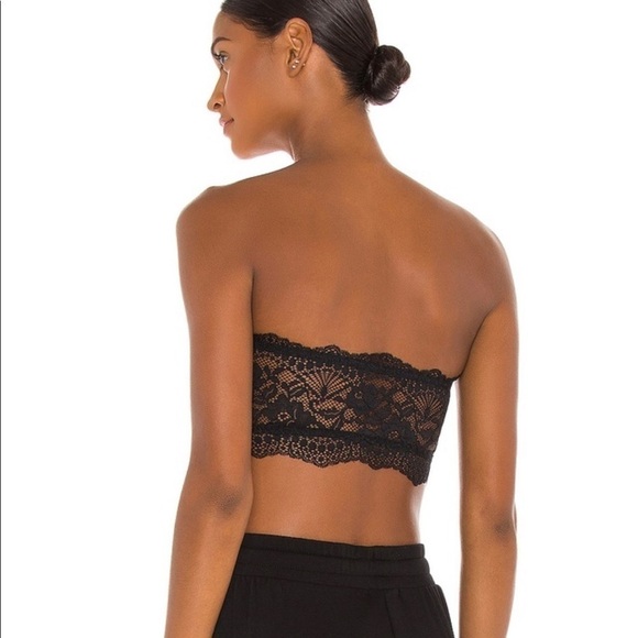 Free People Intimately Lace Bandeau Bras Lot (2) Bluemoon Quartz & Black Size XS - Picture 5 of 14